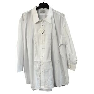 NWT Neil Allyn Mens Long Sleeve White Button Tuxedo Dress Shirt Size 4XL 34/35
